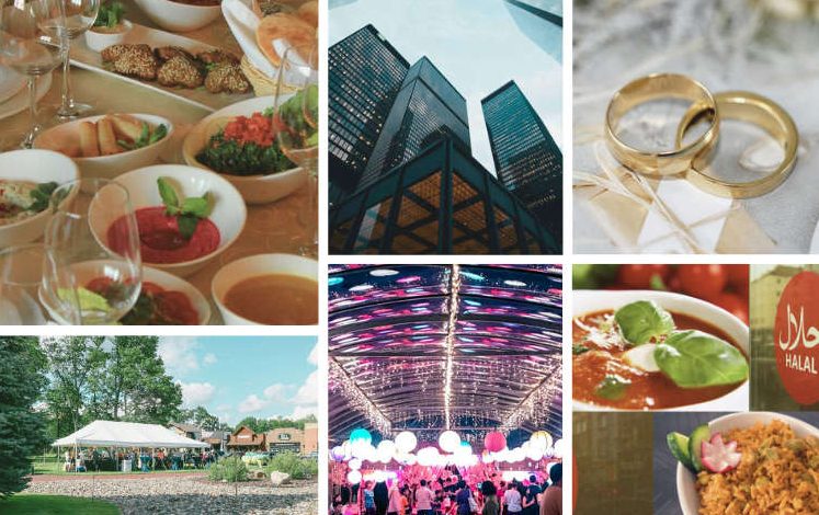 Catering-Varianten. Eine Collage aus verschiedenen Catering-Varianten von Al-Layal Catering, passend für jeden Anlass in Berlin & Brandenburg.